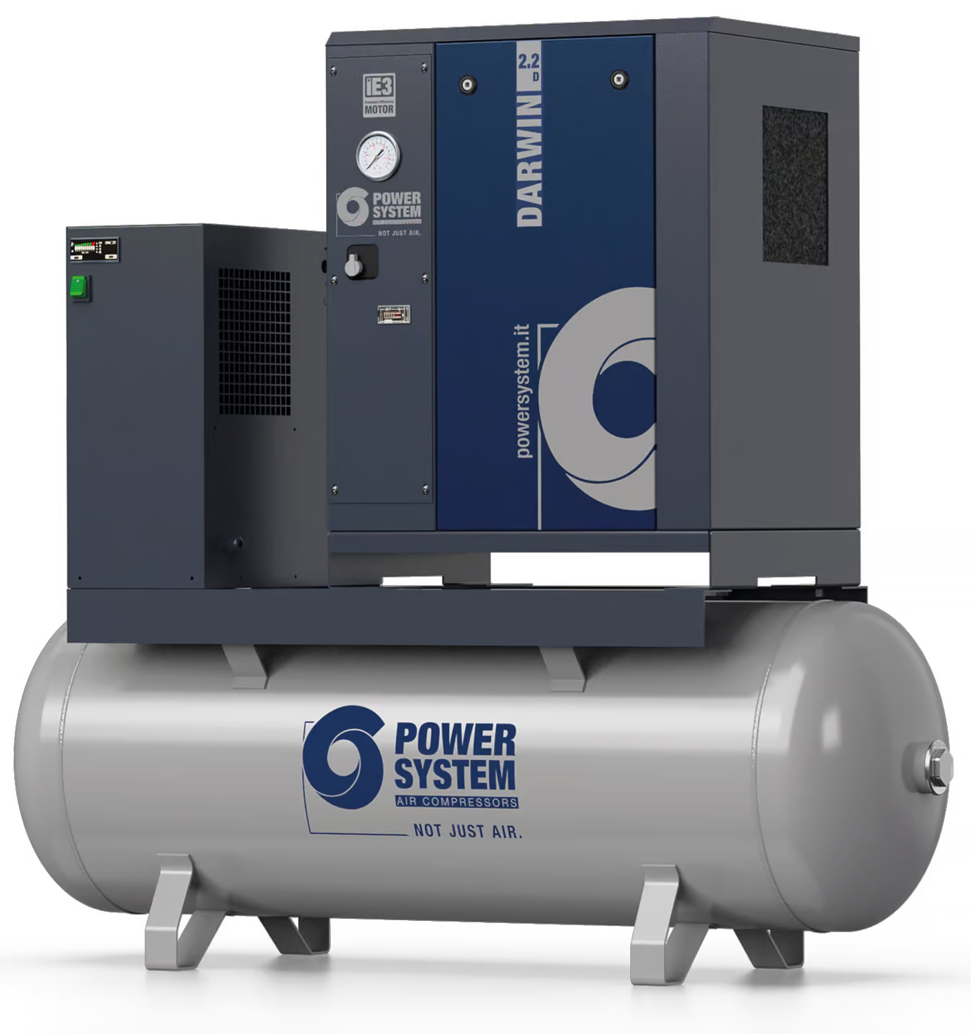 Kompresor Śrubowy 2.2 kW ze zbiornikiem i osuszaczem Power System Darwin