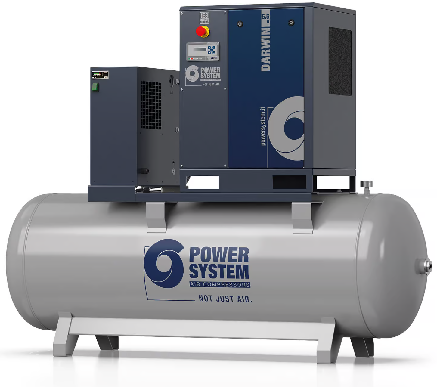 Kompresor Śrubowy 5.5 kW ze zbiornikiem 500l i osuszaczem Power System Darwin