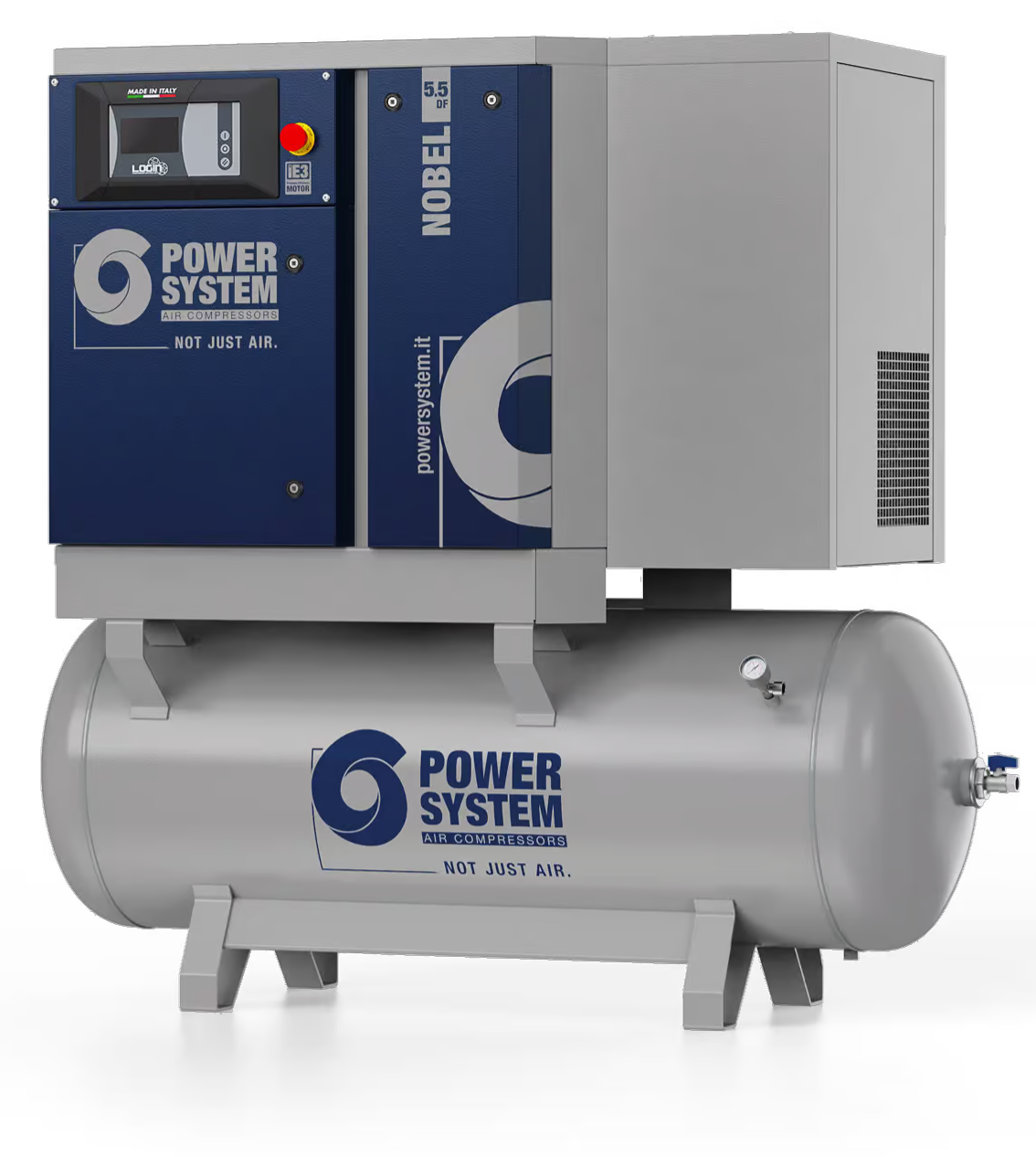 Kompresor Śrubowy 5.5 kW ze zbiornikiem i osuszaczem Power System Nobel