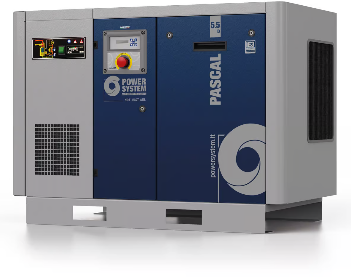 Kompresor śrubowy 5.5 kw ze zintegrowanym osuszaczem Power System Pascal
